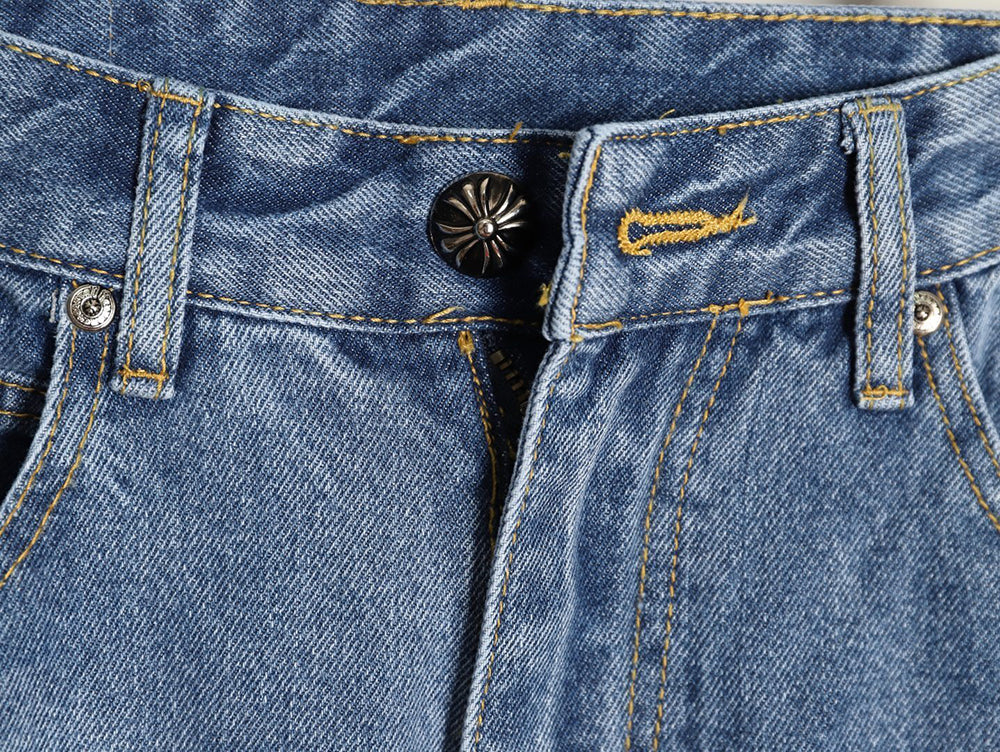 Chrome Hearts Leather Patch Cross Jeans