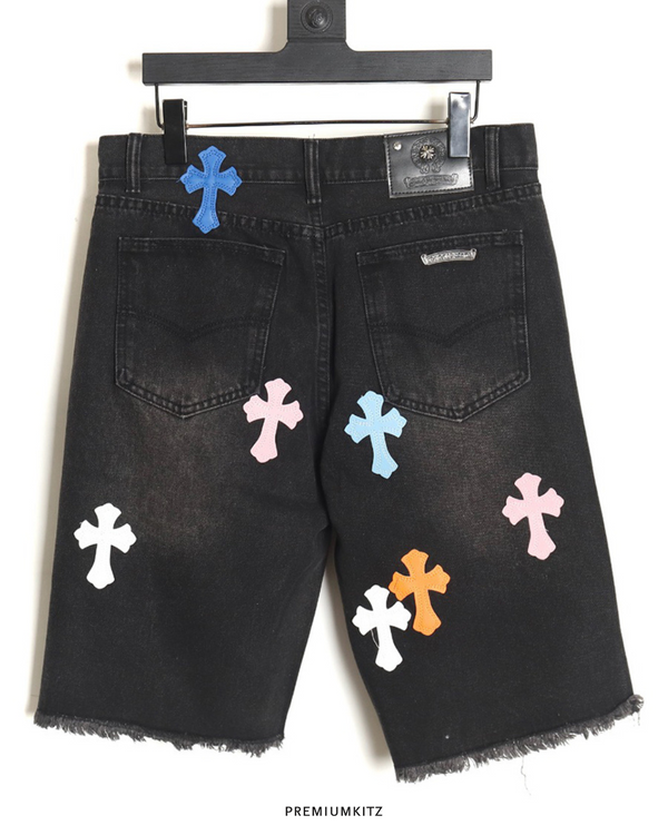 Chrome Hearts Cross Patch Denim Shorts
